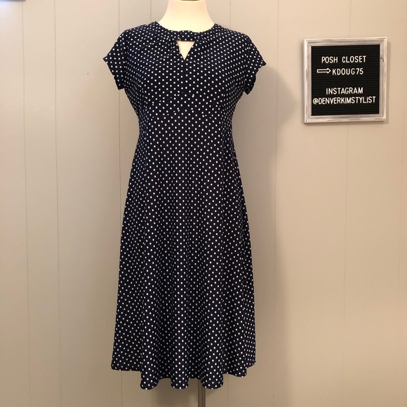 Lindy Bop Dresses & Skirts - Mod Cloth Lindy Bop Navy Polka Dot Dress Retro